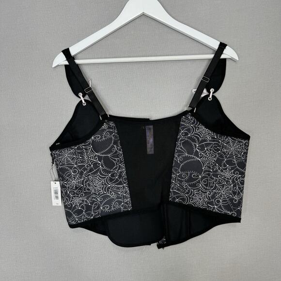 Adore Me Alex Corset Top Womens 1X Black Spiderweb Halloween Bustier Whimsigoth - Picture 8 of 16